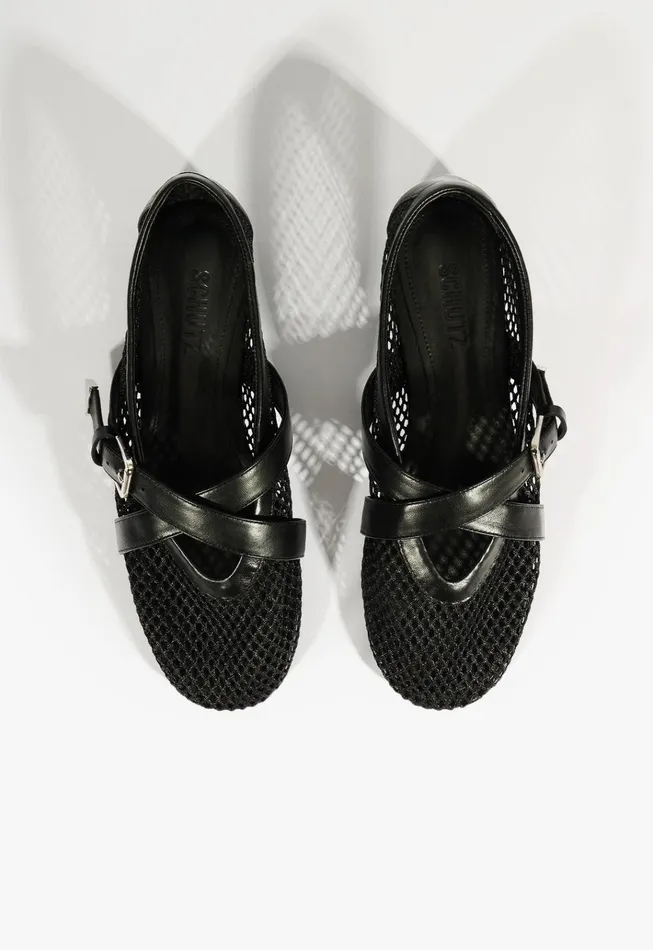 Nadine Ballet Flat Black Women Schutz Shoes Ballerinas
