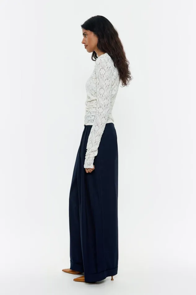 Navy Blue Darted Flared Trousers Navy Women Bimba Y Lola Trousers Navy Blue Darted Flared Trousers Navy Women Bimba Y Lola Trousers