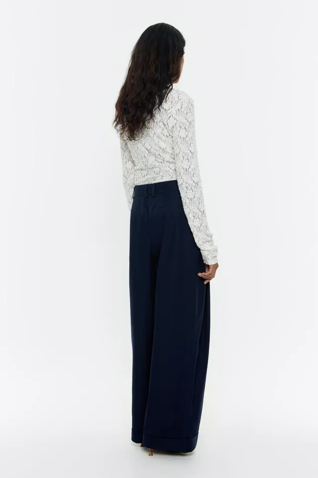 Navy Blue Darted Flared Trousers Navy Women Bimba Y Lola Trousers Navy Blue Darted Flared Trousers Navy Women Bimba Y Lola Trousers
