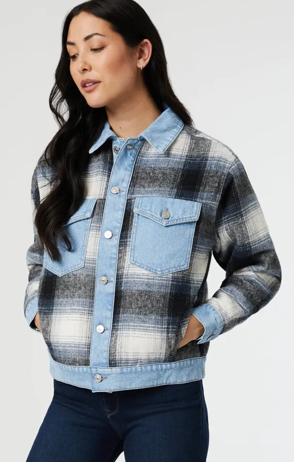 Nellie Jacket In Grey Plaid Women Mavi Jeans Jackets Nellie Jacket In Grey Plaid Women Mavi Jeans Jackets