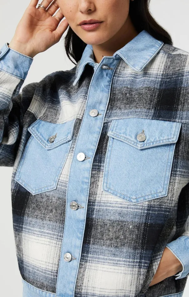 Nellie Jacket In Grey Plaid Women Mavi Jeans Jackets Nellie Jacket In Grey Plaid Women Mavi Jeans Jackets