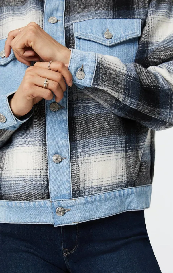 Nellie Jacket In Grey Plaid Women Mavi Jeans Jackets Nellie Jacket In Grey Plaid Women Mavi Jeans Jackets