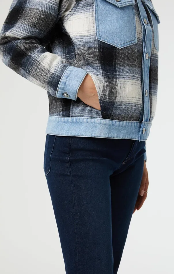 Nellie Jacket In Grey Plaid Women Mavi Jeans Jackets Nellie Jacket In Grey Plaid Women Mavi Jeans Jackets
