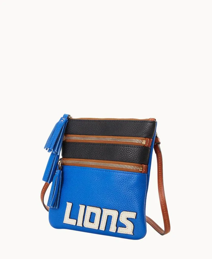NFL Lions Triple Zip Crossbody Lions Woman Dooney and Bourke Crossbodies NFL Lions Triple Zip Crossbody Lions Woman Dooney and Bourke Crossbodies