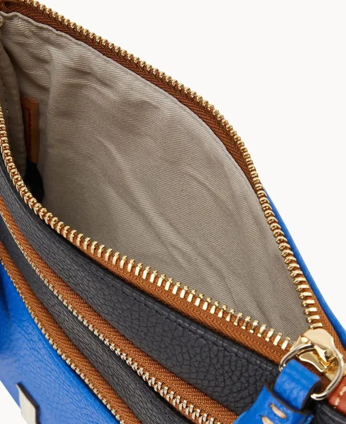NFL Lions Triple Zip Crossbody Lions Woman Dooney and Bourke Crossbodies NFL Lions Triple Zip Crossbody Lions Woman Dooney and Bourke Crossbodies