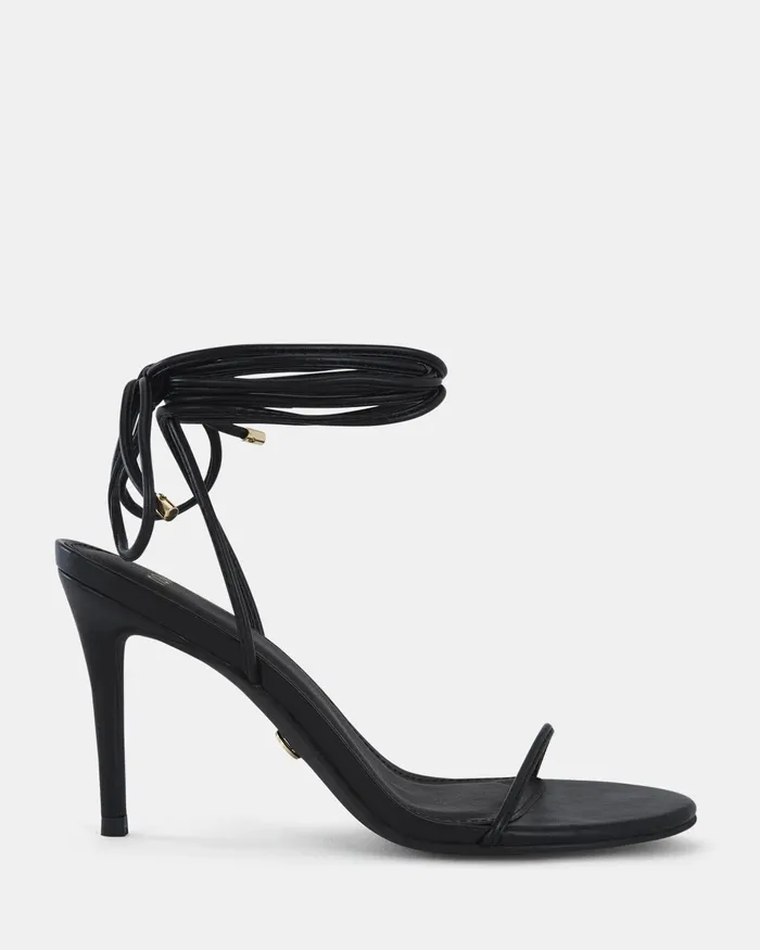 NOVO Shoes MANTOVA BLACK Open Toe Heels Women Stilettos
