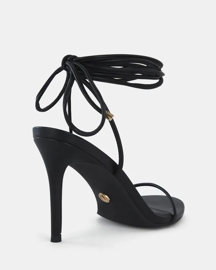 NOVO Shoes MANTOVA BLACK Open Toe Heels Women Stilettos