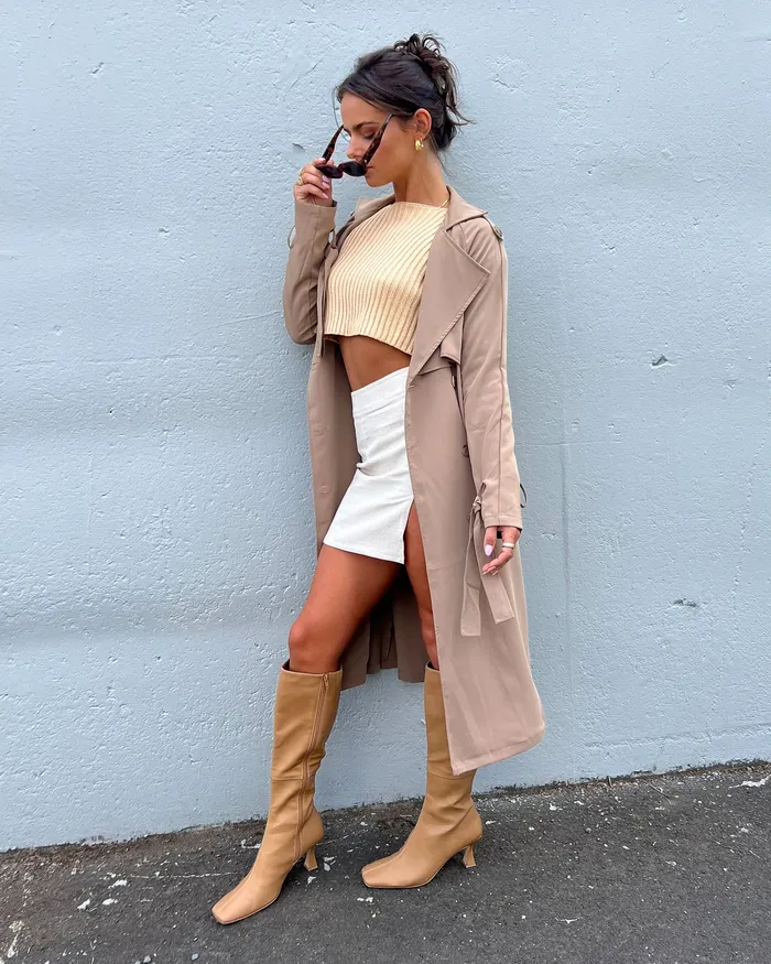 NOVO Shoes OCTAVIA CAMEL Women Knee High Boots
