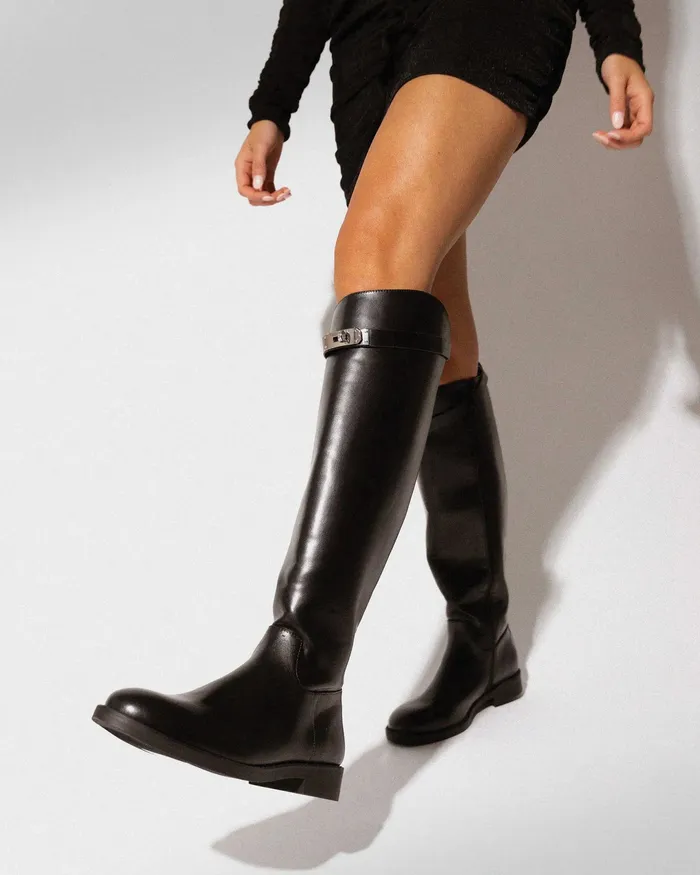 NOVO Shoes OHARA BLACK Women Knee High Boots