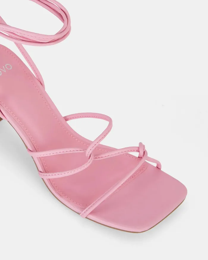 NOVO Shoes Party Women URAY PINK LaceUp Heels