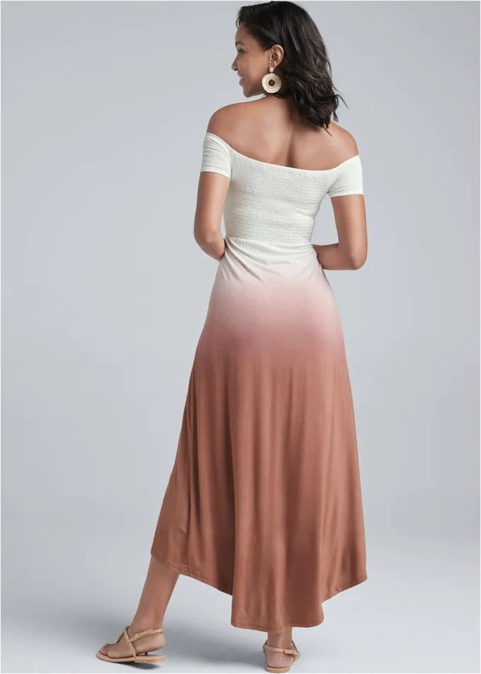 OFFTHESHOULDER OMBRE DRESS Brown Multi Women VENUS Maxi Dresses