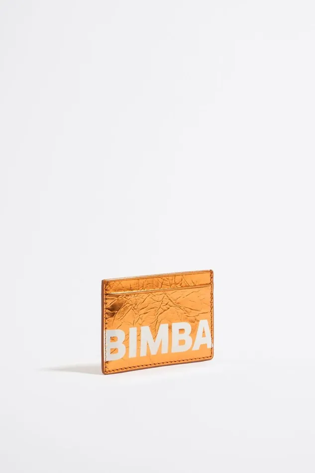 Orange Leather Card Holder Orange Women Bimba Y Lola Card Holders