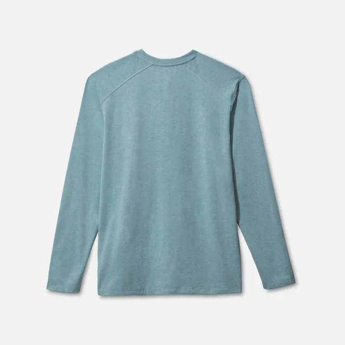Organic Cotton Blend Long Sleeved Henley Tee Aqua Men Kenneth Cole TShirts Polos