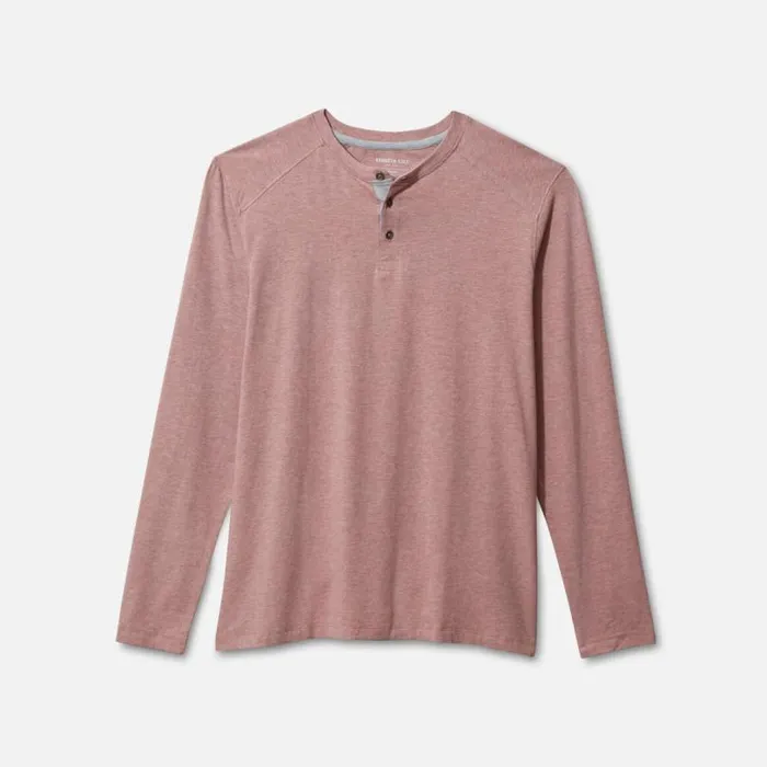 Organic Cotton Blend Long Sleeved Henley Tee Brown Men Kenneth Cole TShirts Polos Organic Cotton Blend Long Sleeved Henley Tee Brown Men Kenneth Cole TShirts Polos