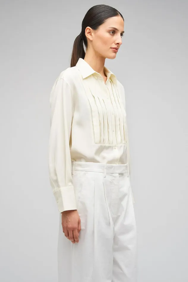 Oroton 3D Bib Shirt Cream Women Tops Oroton 3D Bib Shirt Cream Women Tops