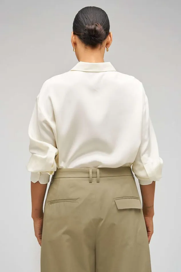 Oroton 3D Bib Shirt Cream Women Tops Oroton 3D Bib Shirt Cream Women Tops