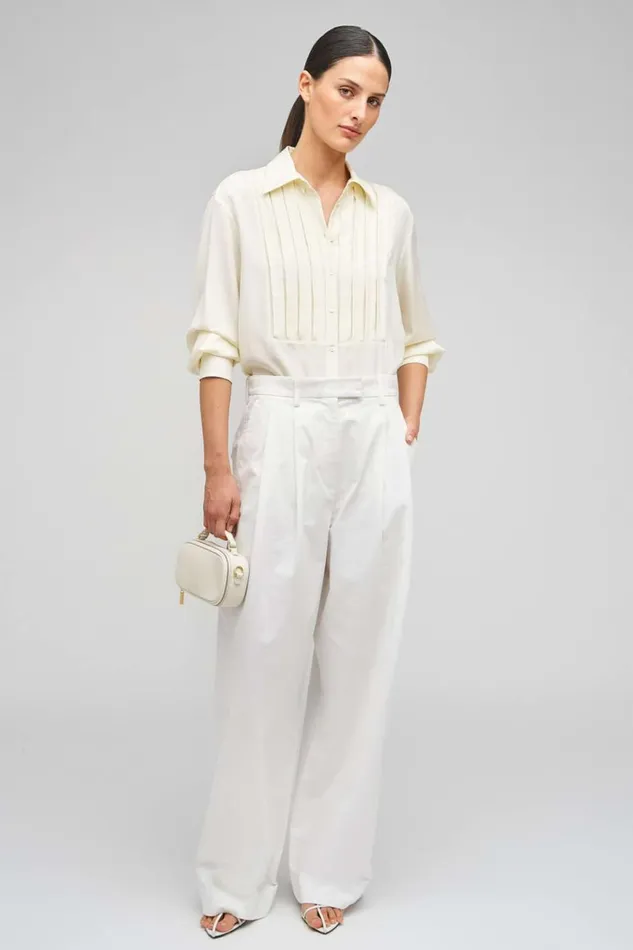 Oroton 3D Bib Shirt Cream Women Tops Oroton 3D Bib Shirt Cream Women Tops
