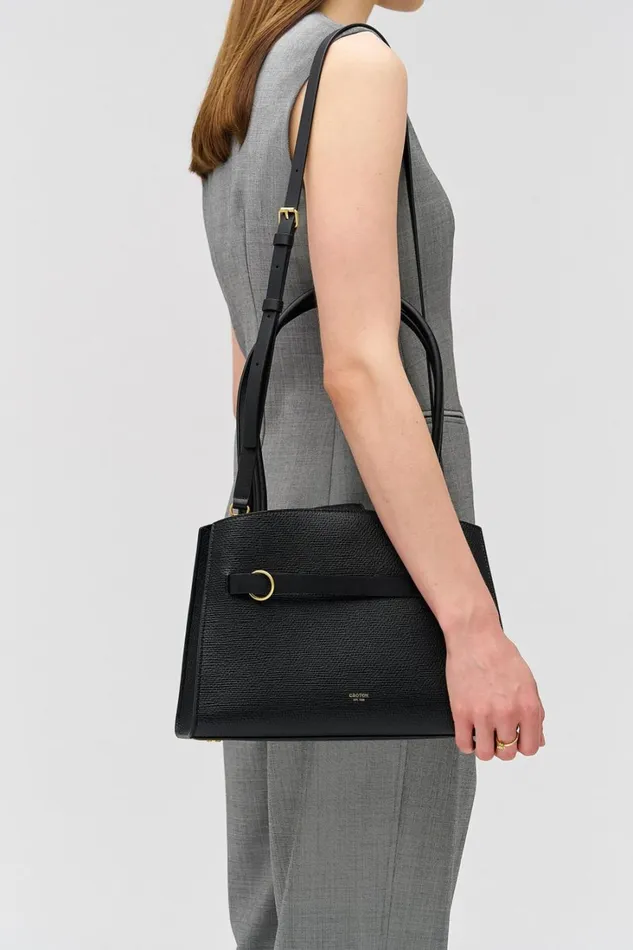 Oroton Audrey Small Three Pocket Day Bag Black Women Totes Oroton Audrey Small Three Pocket Day Bag Black Women Totes