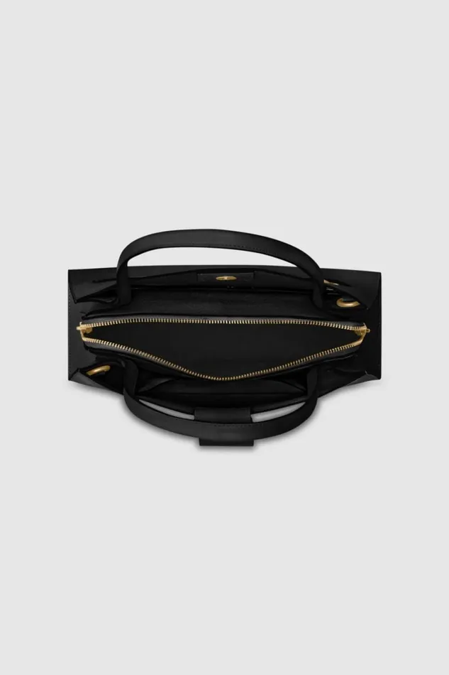 Oroton Audrey Small Three Pocket Day Bag Black Women Totes Oroton Audrey Small Three Pocket Day Bag Black Women Totes