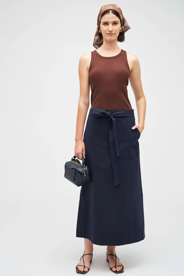 Oroton Clover Poplin Skirt North Sea Women Skirts Oroton Clover Poplin Skirt North Sea Women Skirts