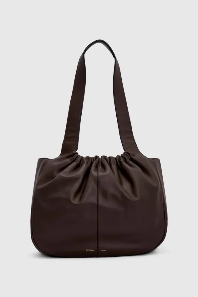 Oroton Emilia Soft Tote Dark Chocolate Women Shoulder