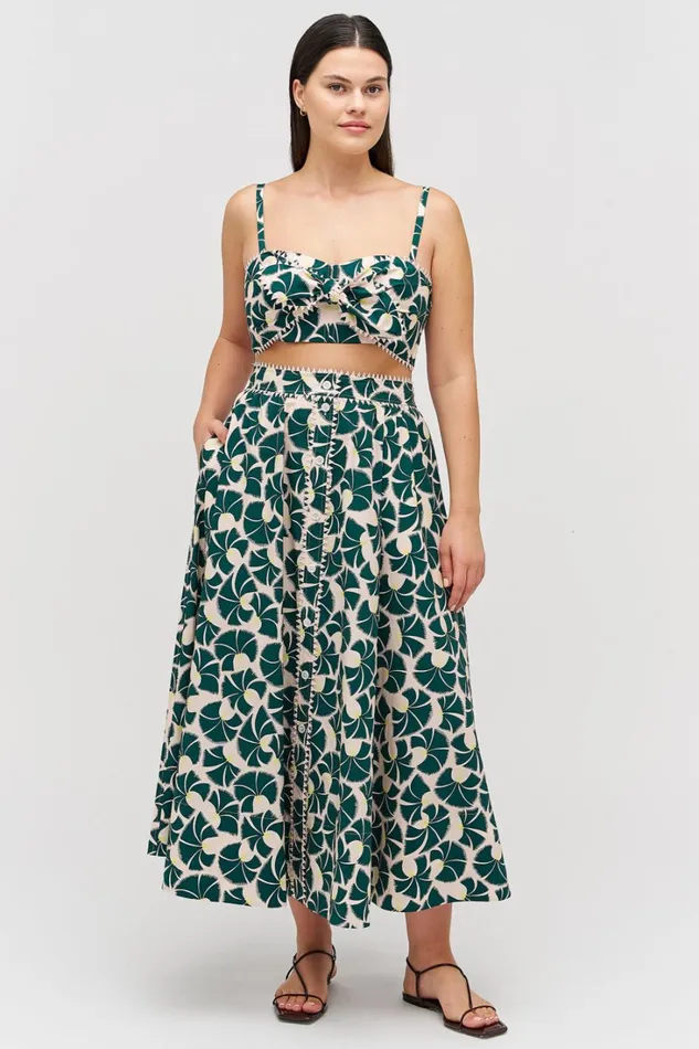 Oroton Fan Flower Print Skirt Ivy Women Skirts Oroton Fan Flower Print Skirt Ivy Women Skirts