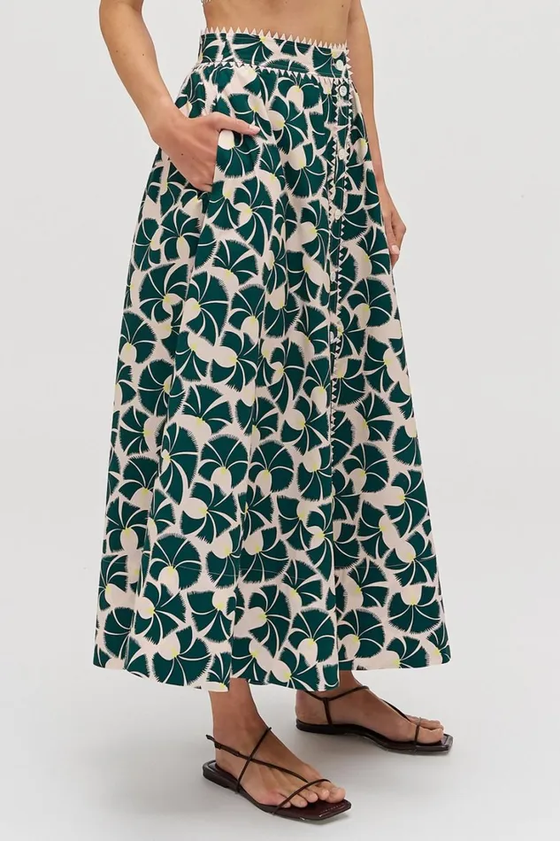 Oroton Fan Flower Print Skirt Ivy Women Skirts Oroton Fan Flower Print Skirt Ivy Women Skirts