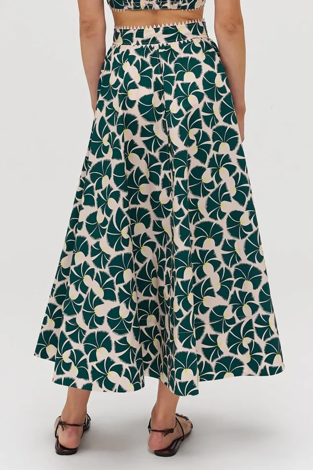 Oroton Fan Flower Print Skirt Ivy Women Skirts Oroton Fan Flower Print Skirt Ivy Women Skirts