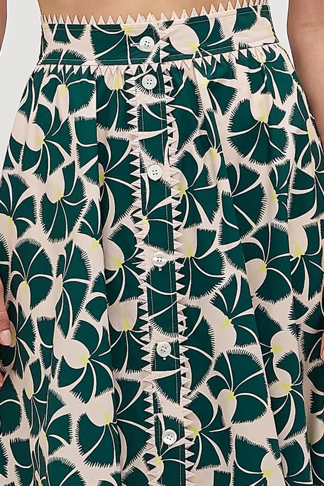Oroton Fan Flower Print Skirt Ivy Women Skirts Oroton Fan Flower Print Skirt Ivy Women Skirts