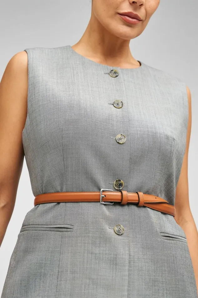 Oroton Florence 20mm Belt Cognacsilver Women Belts