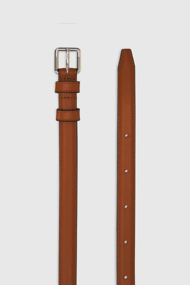 Oroton Florence 20mm Belt Cognacsilver Women Belts