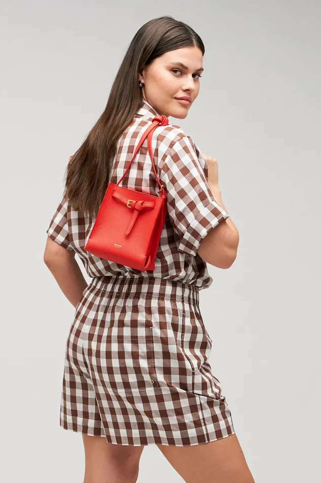 Oroton Gingham Boxer Short Chocolate Women Shorts Oroton Gingham Boxer Short Chocolate Women Shorts
