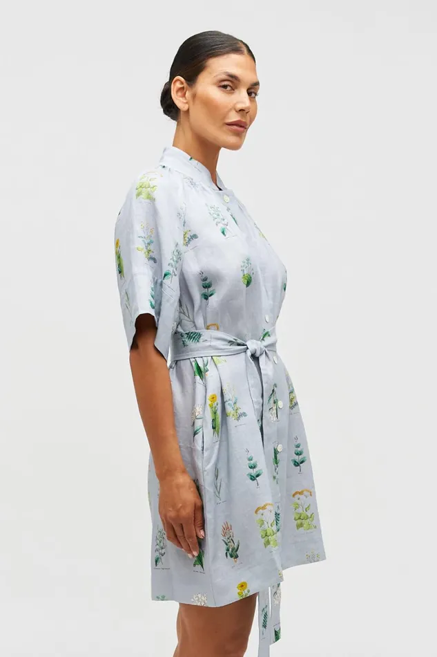 Oroton Greenhouse Floral Day Dress Pale Grey Women Dresses Oroton Greenhouse Floral Day Dress Pale Grey Women Dresses