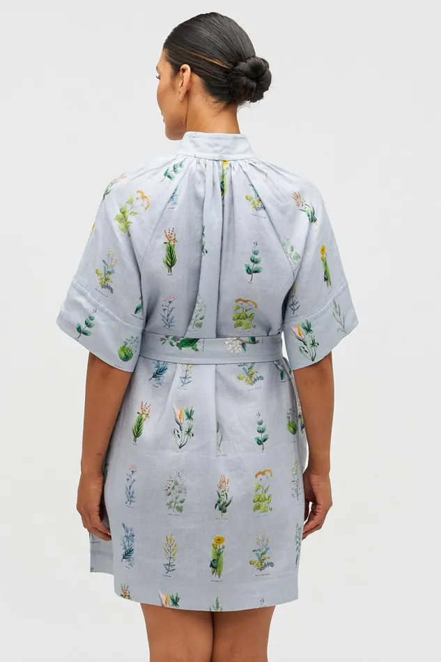 Oroton Greenhouse Floral Day Dress Pale Grey Women Dresses Oroton Greenhouse Floral Day Dress Pale Grey Women Dresses