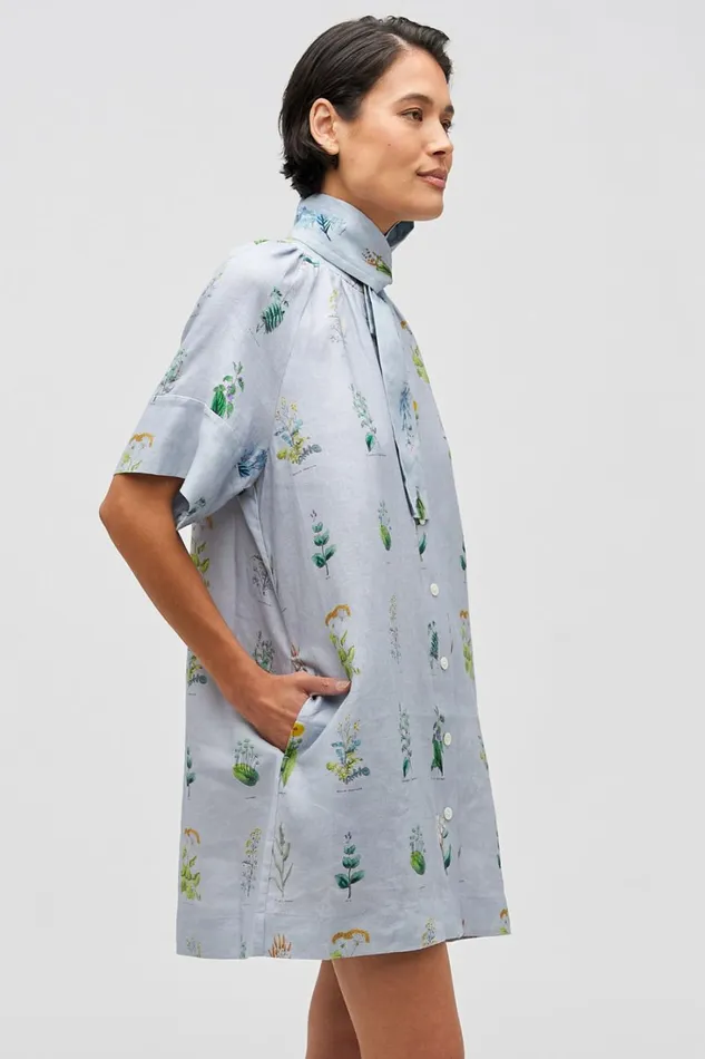 Oroton Greenhouse Floral Day Dress Pale Grey Women Dresses Oroton Greenhouse Floral Day Dress Pale Grey Women Dresses