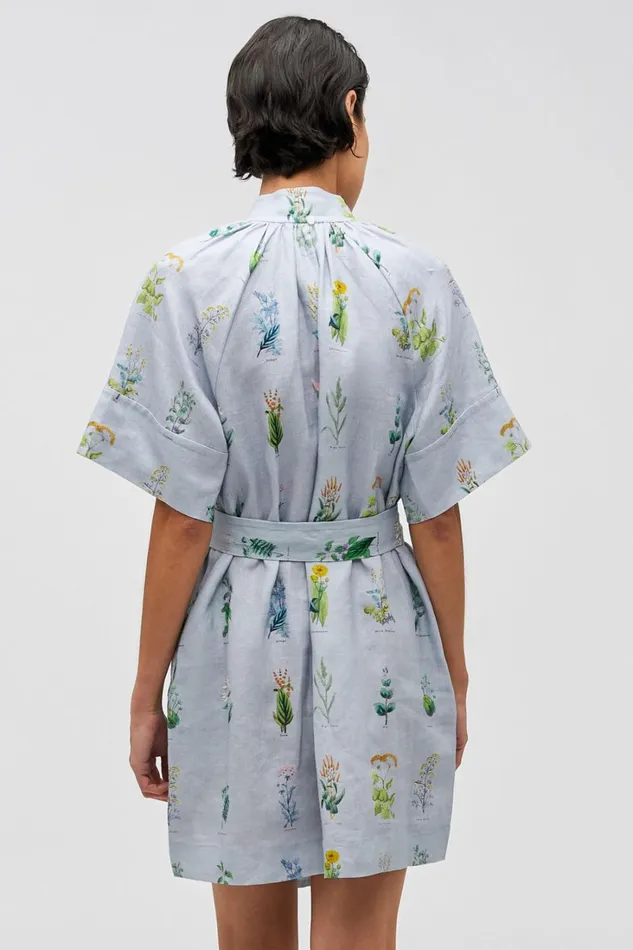 Oroton Greenhouse Floral Day Dress Pale Grey Women Dresses Oroton Greenhouse Floral Day Dress Pale Grey Women Dresses