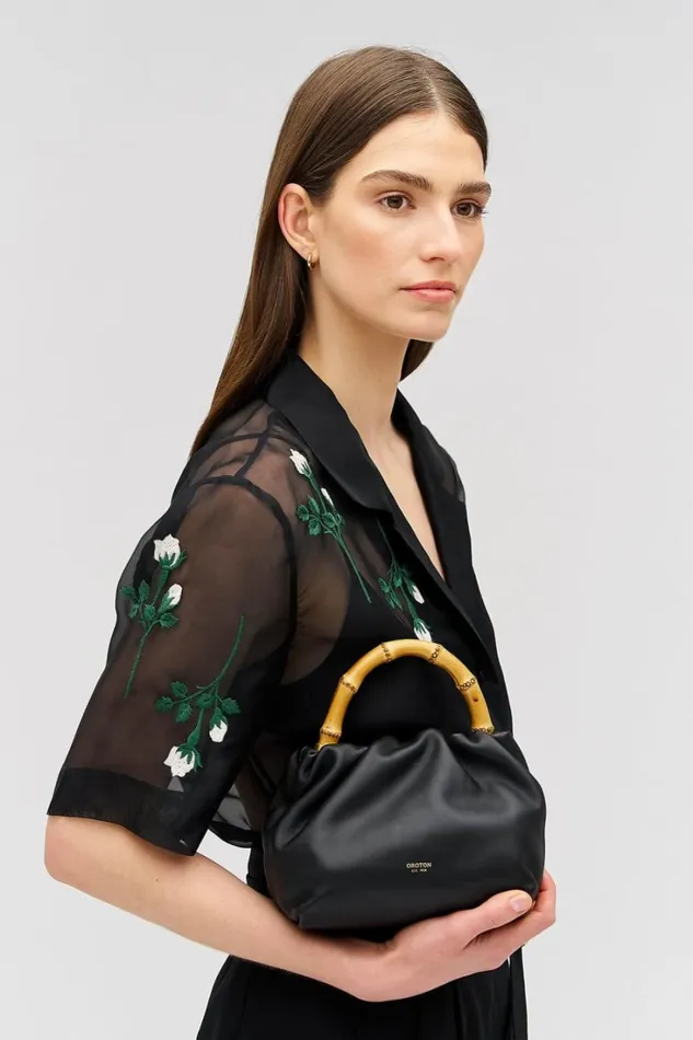 Oroton Gretel Mini Top Handle Black Women Shoulder Oroton Gretel Mini Top Handle Black Women Shoulder