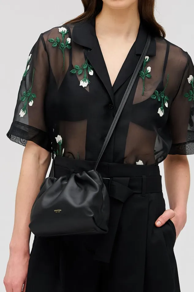 Oroton Gretel Mini Top Handle Black Women Shoulder Oroton Gretel Mini Top Handle Black Women Shoulder