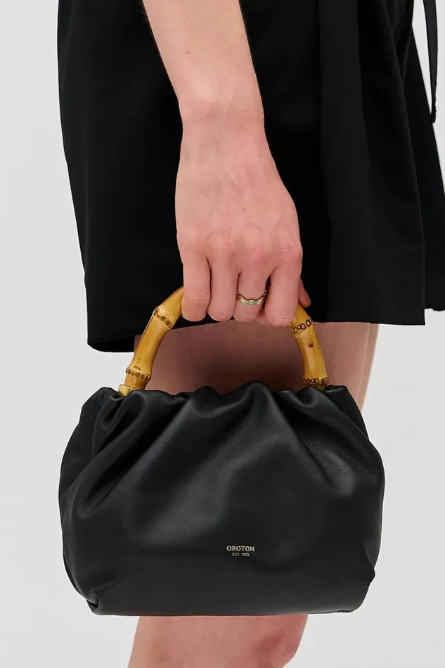 Oroton Gretel Mini Top Handle Black Women Shoulder Oroton Gretel Mini Top Handle Black Women Shoulder