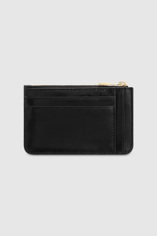 Oroton Izzie 4 Credit Card Mini Zip Pouch Black Women Wallets Oroton Izzie 4 Credit Card Mini Zip Pouch Black Women Wallets