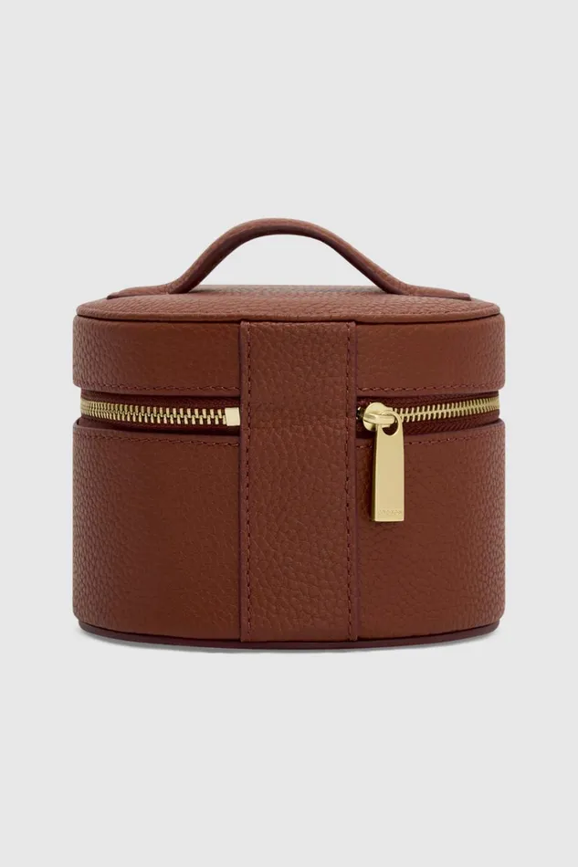 Oroton Jemima Round Travel Jewellery Box Barn Red Women Jewellery Cases