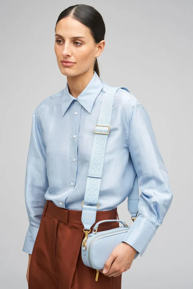 Oroton Logo Bag Strap Washed Denim Women Bag Straps Oroton Logo Bag Strap Washed Denim Women Bag Straps