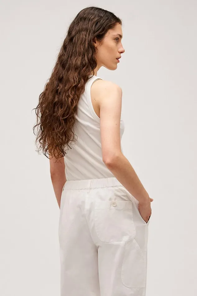 Oroton Lottie Rib Tank Antique White Women Tops Oroton Lottie Rib Tank Antique White Women Tops