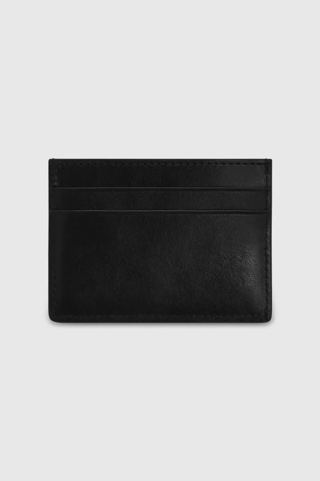 Oroton Marcus Veg Credit Card Sleeve Black WomenMen Wallets Oroton Marcus Veg Credit Card Sleeve Black WomenMen Wallets