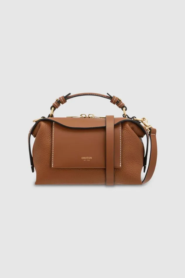 Oroton Mica Mini Bowler Brandy Women Mini Bags