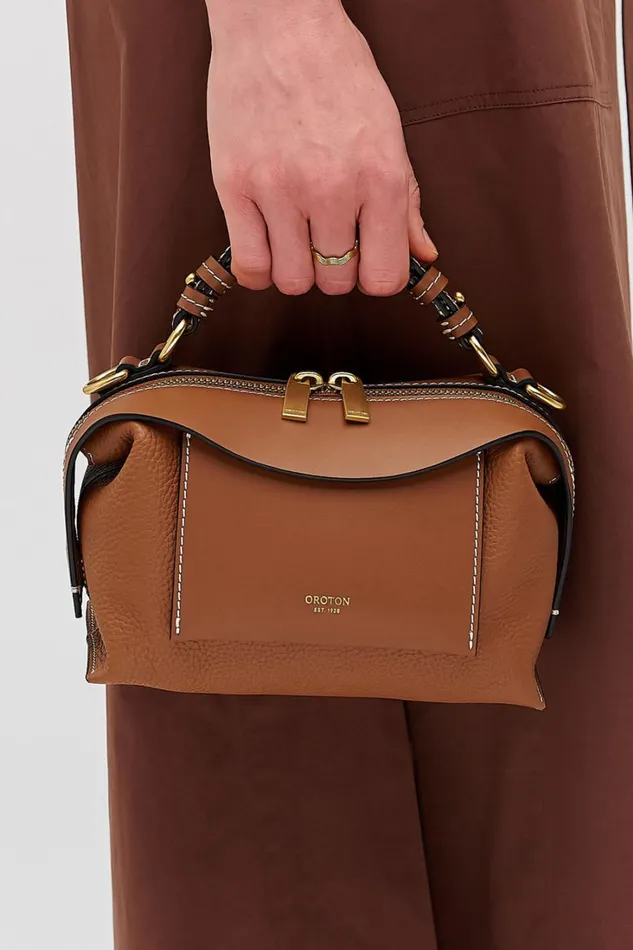 Oroton Mica Mini Bowler Brandy Women Mini Bags Oroton Mica Mini Bowler Brandy Women Mini Bags
