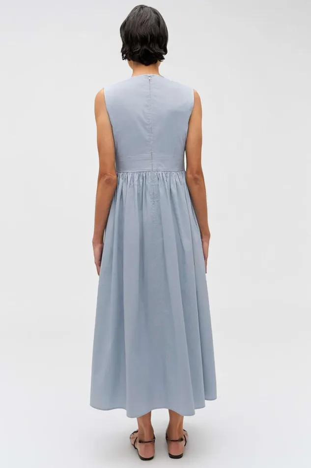 Oroton Poplin Sundress Pale Grey Women Dresses Oroton Poplin Sundress Pale Grey Women Dresses