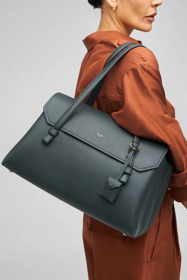 Oroton Sabine Worker Tote Pacific Ocean Women Shoulder Oroton Sabine Worker Tote Pacific Ocean Women Shoulder