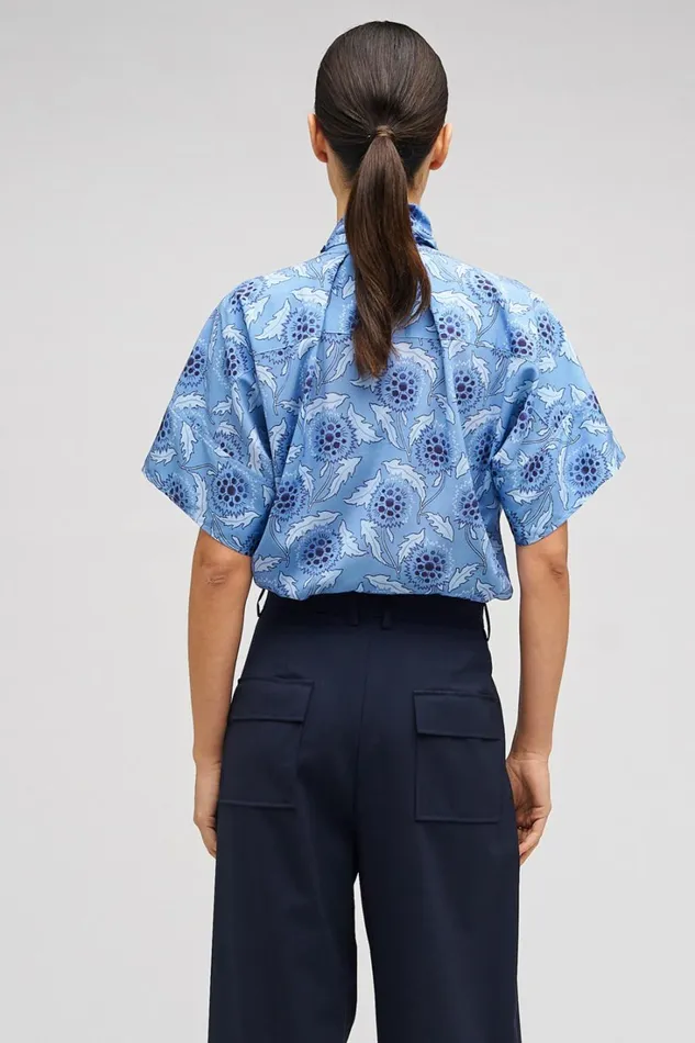 Oroton Soft Thistle Print Top Multi Women Tops