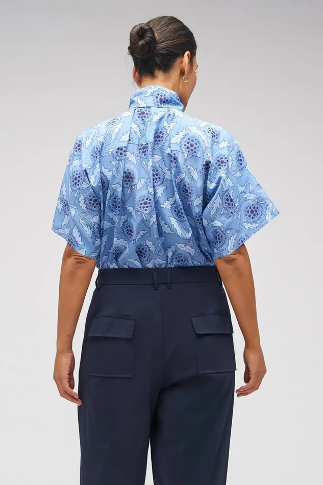 Oroton Soft Thistle Print Top Multi Women Tops
